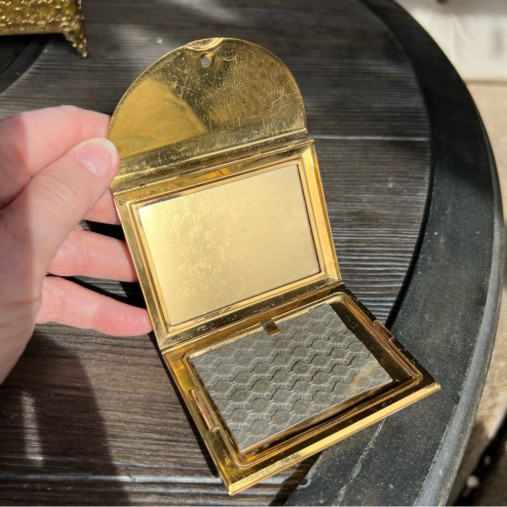 Vintage Cody gold make up compact original case and box